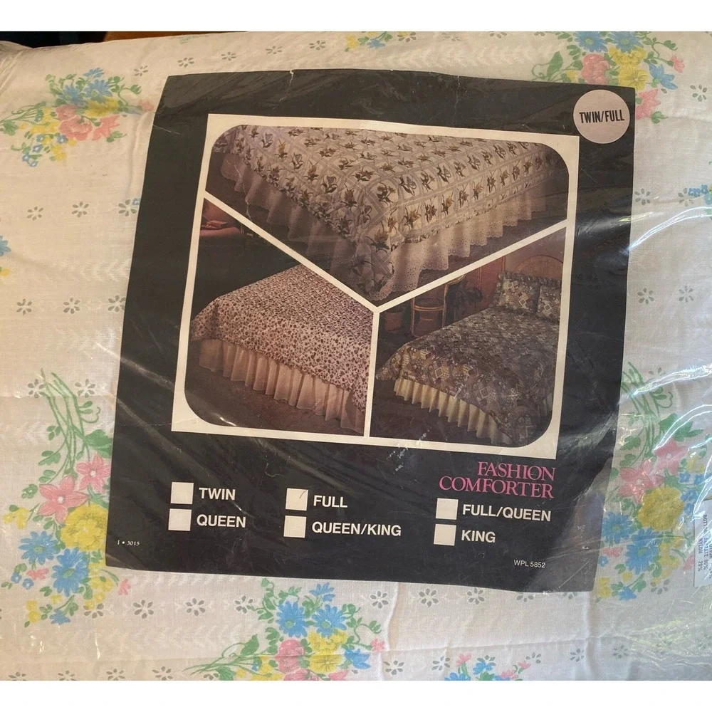Vintage Barclay Home Comforter Bedspread Quilt Yellow Rose Flower Twin Full NOS